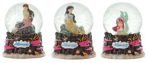 Mermaid - Mermaids Snow Globe 3-Ass No Spielzeug, Mehrfarbig (35363Z)