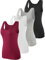 Ymmchy Tank Tops für Damen Unterhemd Stretch Workout Tops 4-er Pack Black/Gray/White/Wine Red XL