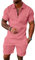 seiveini Jogging Homme Ensemble Survetement Été Manches Courtes Ensembles Sport Activewear A Rose M