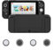 JINGDU Funda Protectora Compatible con Nintendo Switch OLED, Carcasa Switch Compatible con Switch OLED, Suave Protector de Interruptor de TPU con 4 Tapas,Negro