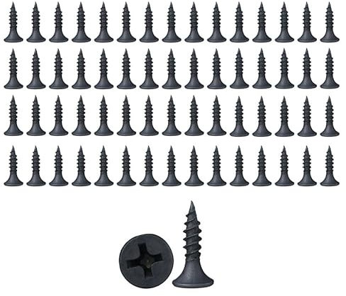 50 Pcs Black Self Tapping Screws, M4 x 40mm Multi Purpose Screws, Zinc Plating 304 Stainless Steel, Phillips Flathead Screws for Wood, Drywall and Furniture