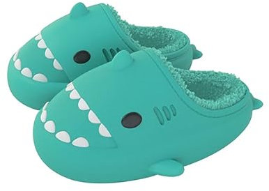 Dihope Ciabatte Squalo Donna Uomo Sandali Ciabatte Inverni Comode Morbide Ciabatte Chiuse Mare Antiscivolo Pantofole da Casa Piscina Spiaggia Originali Carine in Peluche, 38-39, A-Verde menta
