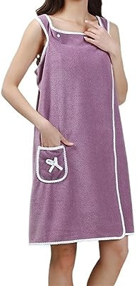 QLXYYFC Serviette de Douche Portable avec Poche, Robe Douce, Peignoir Absorbant pour Femmes, Peignoirs Après La Douche (Color : Pink1, Size : 80X135cm)