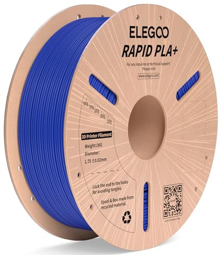 ELEGOO High Speed PLA+ Filament 1.75mm Blau 1KG, Rapid PLA Plus 3D Drucker Speedy Filament für 0-600 mm/s Hochgeschwindigkeitsdruck, Maßgenauigkeit +/-0,02mm, 1kg Spule (2.2lbs)