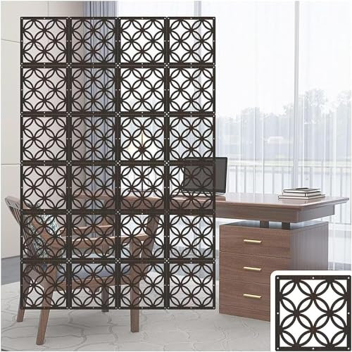 SAFWELAU Trennwand Hängend Raumteiler Bildschirme Wasserdicht Trennwand aus Holz und Kunststoff für Wohnzimmer, Schlafzimmer, Heimdekoration, 5mm dick, 1–100 Stück optional (Color : Black, Size : 95