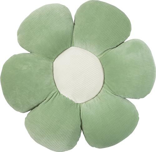 MAGMA Minnie Formkissen Blume, Kissen in Blumenform, Blumenkissen - Cordsamt, Waschbar bis 30 Grad, ⌀ 50cm, pastellgrün