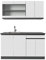 Vicco Singleküche R-Line, Küchenzeile Single, Weiß/Anthrazit, 140 cm, AP Anthrazit