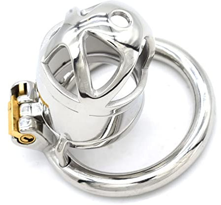 Penisring Metall Keuschheitskäfig 304 Edelstahl Keuschheitsgürtel Keuschheitskäfig für Männer,Keuschheitsgürtel(Ring 45mm)
