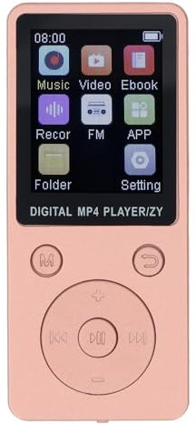 MP3-Player mit Bluetooth, HiFi-Sound, 1,8-Zoll-Bildschirm, Tragbarer Musik-Player mit Kopfhörern, Rauschunterdrückung, MP4-MP3-Player, Erweitert auf Bis zu 128 GB (Gold)