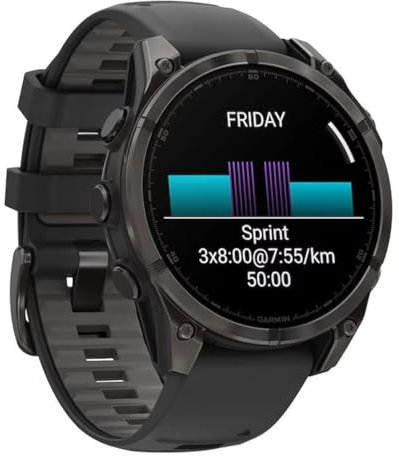 Garmin FENIX 8-47 MM, AMOLED, SAPPHIRE CARBON GRAY DLC TITANIUM WITHBLACK/PEBBLE GRAY SILICONE