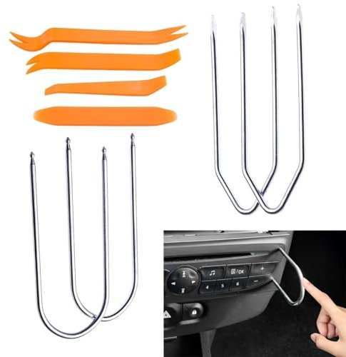 8Pcs Car Radio Removal Tool, Car Trim Removal Tool Kit, Multifunctional Trim Removal Tools, Suitable for Interior and Exterior Vehicle Repair, Trim And Molding Rem