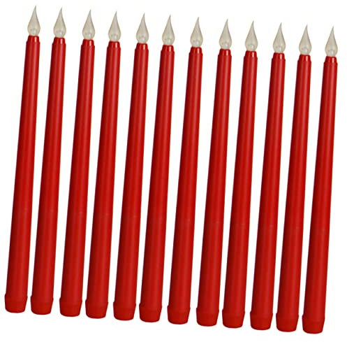 HOMOCONO Batteriebetriebene Elektrische Kerzen 12 Stück Konische Flammenlose -kerzen Für Feiertagsdekoration Und Partys
