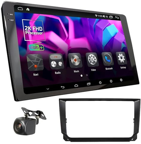 UGAR Compatible con Seat Ibiza Arona 2017-2020 9 Pulgadas Android 14 DSP 8 GB + 128 GB Dab+ Radio 2K Full HD Pantalla táctil navegación GPS