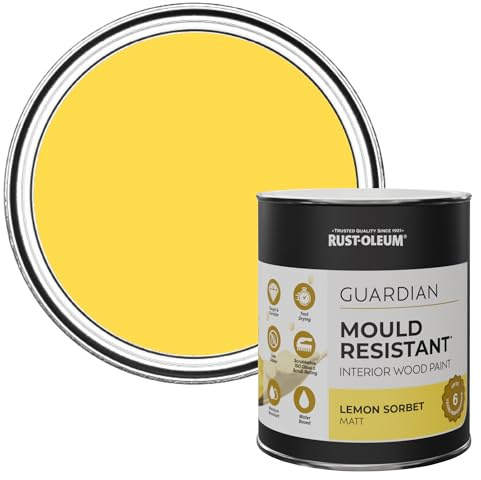 Rust-Oleum Yellow Guardian Mould Resistant Interior Wood Paint in Matt Finish - Lemon Sorbet 750ml