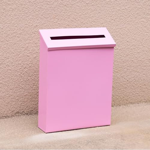 ZSXZCBDQ Briefkasten Vintage, Briefkasten mit Gravur, Metallbriefkästen, 29x6x29cm, 9 Farben, Rostbeständiges Design(Pink)