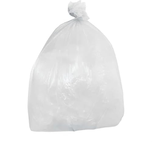 Jantex Light Duty Clear Bin Bags 80Ltr Recycled Polythene (200, 80 Ltr | Generates less waste with a lightweight build, offering cost-effective disposal for light commercial catering use.