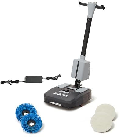 Battery Powered Walk Behind Mini Automatic Floor Scrubber Machine – Compact & Portable, 16” Cleaning Width, 1.5h Runtime, 3-Speed Brush – Ideal for Small Commercial Spaces, Offices, Retail