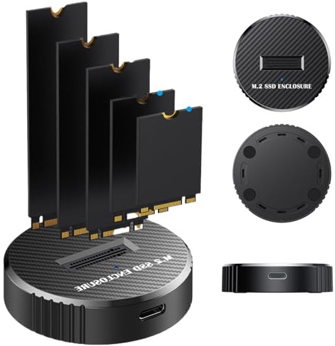 Générique Hard Drive Enclosure 10Gbps Portable Enclosure | Hard Drive Docking Station for Computer, Mobile, Multimedia Storage