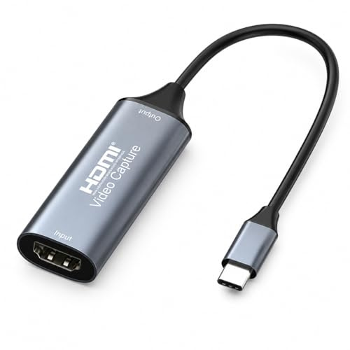 Video Capture Card, 4K HDMI to USB C 1080P@30Hz Game Recording Card, Portable Audio Video Grabber for Live Streaming, Gaming, Conference, Compatible with Switch PS5 PS4 Xbox Windows Mac OS OBS