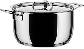 Alessi AJM101/24 Pots&Pans Casseruola a Due Manici, in Acciaio Inossidabile 18/10 Lucido, 550 cl