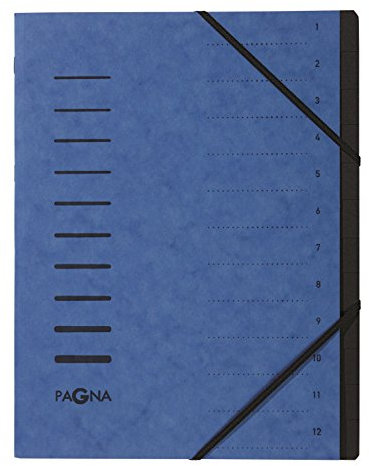 Pagna Ordnungsmappe 12-teilig aus Pressspan, 4005902, 1 Stück,blau