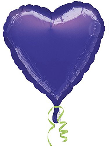Anagram Folienballon Herz Lila Metallic, 45cm