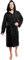 aqua-textil Föhr Peignoir De Bain Capuche De Couleur Unie Longue Poches Appliquées Surpiqúre Femme Homme Unisexe Pur Coton M noir