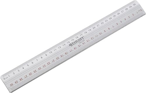 Acme United E-10112 00 Schneidelineal aus Metall, 30 cm, silber