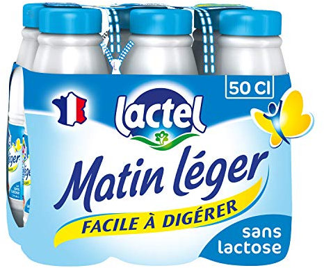 Lactel Lait Facile à Digérer Matin Léger Set de 6 Bouteilles 50 cl 3,1 Kg