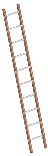 Layher 1029010 Verbundanlegeleiter 10 Sprossen, Holz-Aluminium-Anlegeleiter, Länge 2.95 m
