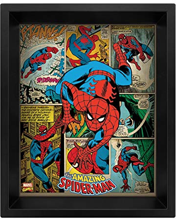 Pyramid International EPPL71165 Spider-Man Gerahmtes 3D Poster, PET und Tinte Rahmen aus PS, Mehrfarbig, 29 x 25 x 5 cm