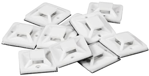 McPower | Kabelsockel für Kabelbinder | 20x20mm | Selbstklebend & verschraubbar | 10er-Pack | Sicher & robust | 1 Jahr Garantie
