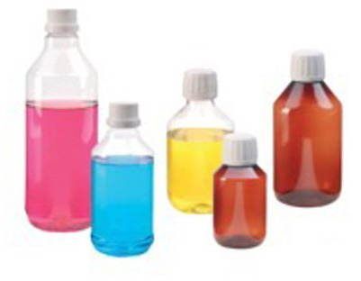 neoLab PET-Enghalsflaschen, Braun, 100mL, 10 Stück