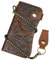 Portafoglio lungo in vera pelle da uomo con tasca con cerniera Vintage Bifold Borsa da libretto degli assegni (Chain Wallet2)