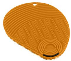 KUHN RIKON - Esponja Estropajo de Silicona con rascador para Limpieza (Naranja, Silicona, Suave, 130 mm, 100 mm)