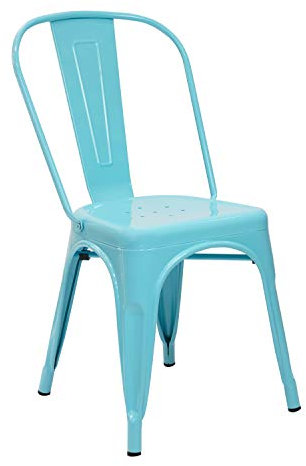 Vaukura Silla Oliix - Silla Industrial Metálica Brillo (Azul)