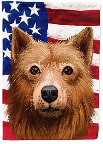 Caroline's Treasures CK6525CHF Finnischer Spitz Hund amerikanische Flagge Segeltuch Hausgröße L mehrfarbig