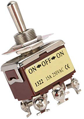 5PCS DPDT Interruptor de palanca de 3 pines y 3 posiciones Terninal ON-OFF-ON Mini interruptor de palanca Touch 250V 15A Interruptor de palanca 12mm Orificio de montaje para válvula mecánica