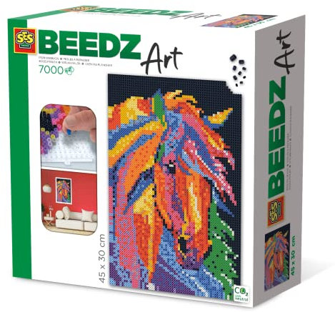 SES 06008 Pferd Fantasie Bügelperlen, multicolor, Mittel