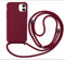 MEVIS Coque Compatible avec iPhone 11, Coque de téléphone en Silicone TPU avec Cordon - Rouge