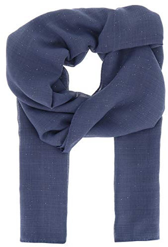moonbow Denim blauer Damen Schal Tuch Pailletten 20% Baumwolle 80% Viskose - Langer und Rechteckiger Maxi Schal 180cm x 70cm - Glitzernder Original Tücher Modern und Modisch - Hochzeit Stola