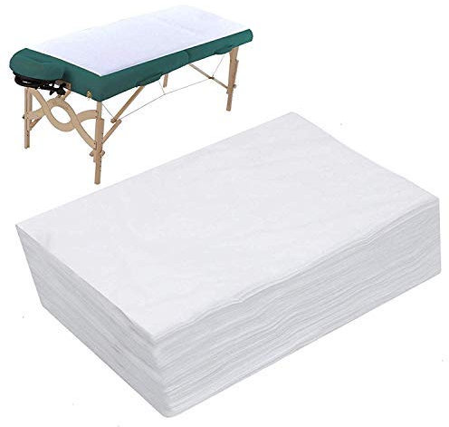 Einweg-Bettlaken, Massageliege, Stoff-Bettbezug, Schönheitssalon, Hotels, Spa, Bettunterlagen, Massagetisch-Papier für Massage, Gesichtswachsen, 10 Stück (weiß)
