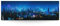 Wandbild Skyline Cyberpunk City - 150cm x 50cm Leinwand auf Fertigrahmen + Aufhänger
