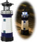HSHD Leuchtturm mit rotierender Leuchtfeuer und LED-Lichtern, Solar-Leuchtturm-Lampe, für den Außenbereich, dekorativ für Garten, Terrasse, Brunnenabdeckung, Geschenke (Blau 2)
