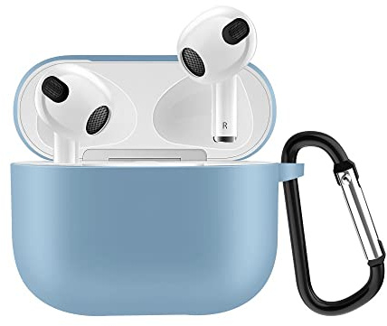 CoverKingz Hülle kompatibel mit AirPods 3 - Silikon Schutzhülle Cover - Case Tasche Hellblau