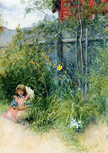Kunstkarte Carl Larsson Brita im Blumenbeet