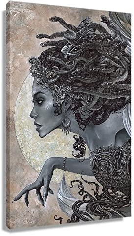 Medusa Wandkunst, Leinwand, gerahmt, griechische Mythologie, Horror-Poster, Dekoration für Schlafzimmer, 40,6 x 61 cm