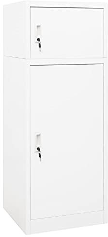 vidaXL Sattelschrank Stallspind Sattelspind Reitschrank Sattelhalter Sattelträger Stahlschrank Schließfachschrank Weiß 53x53x140cm Stahl