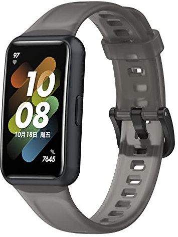 Tiggo Cinturini per Huawei Band 7, Trasparente Cintura Ricambio,Cinturino sostitutivo Silicone per Cinturino Sportivo Cinturino Strap Armband per Huawei Band 7 Watch Accessories (black)