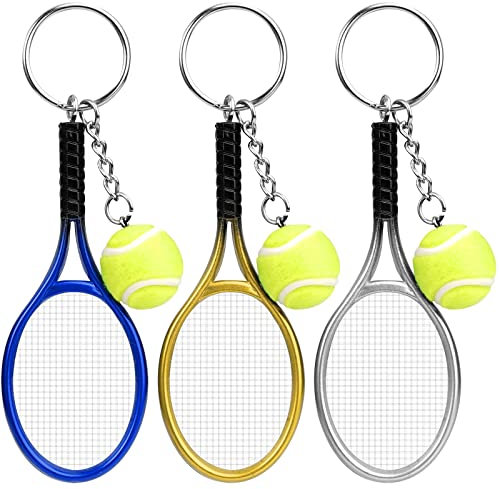Tennis Chain,Schlüsselanhänger Tennis,Schlüssel Anhänger,Sport Schlüsselanhänge,Keychain Mini Tennisball,für Herren, Damen, Mädchen, Sport-Liebhaber Geschenk, Kreativer Schlüsselanhänger(3Stücke)